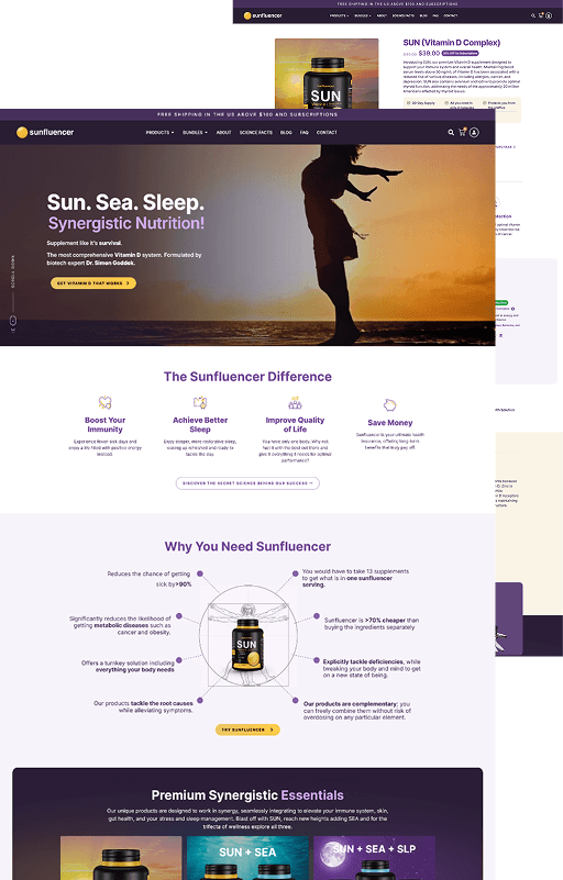 Supplementen webshop Sunfluencer