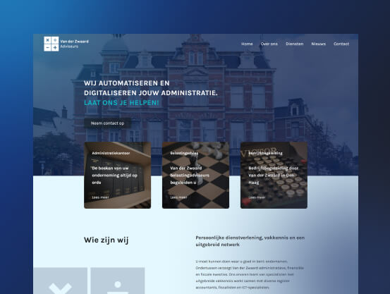 Website voor boekhouder van der Zwaard